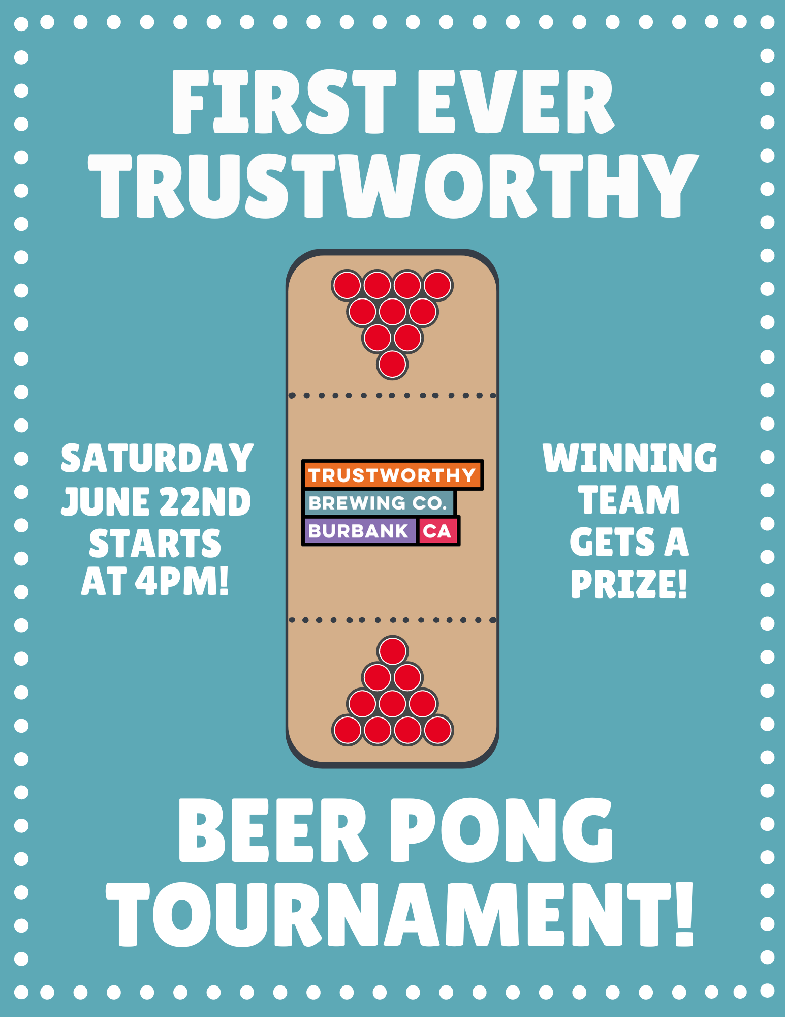 Beer pong tournament at Trustworthy