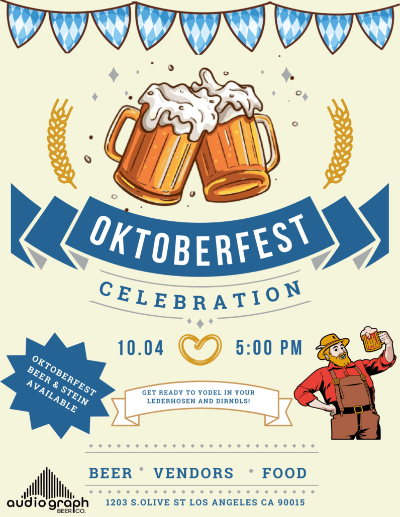 Oktoberfest Celebration 10/4 @ 5pm Audiograph Beer Co