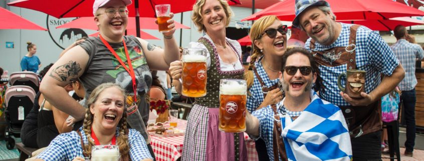 Group of people celebrating Oktoberfest