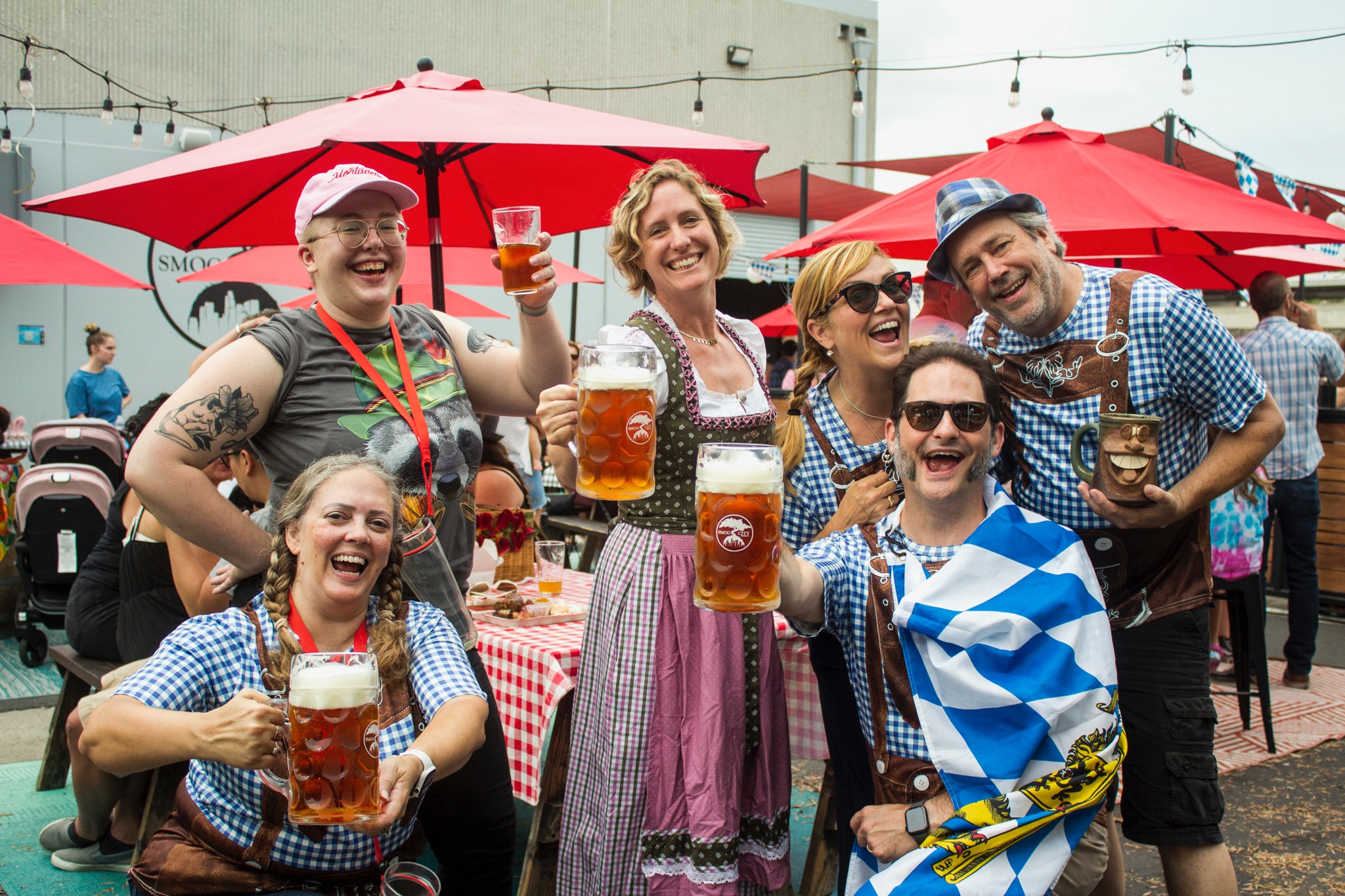 Group of people celebrating Oktoberfest