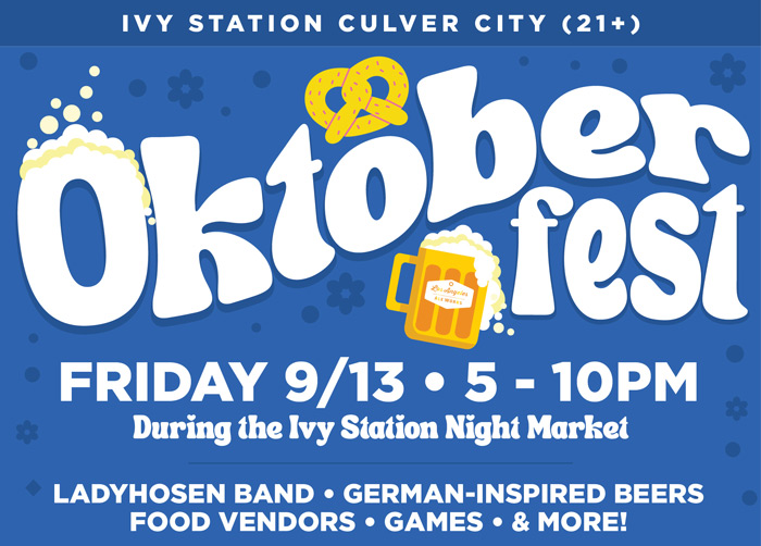 Oktoberfest - Friday 9/13 from 5-10pm at LA Ale Works Culver City in Ivy Station