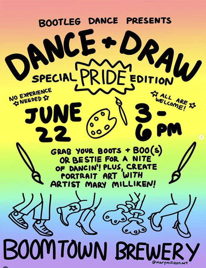 Dance & Draw event at Boomtown