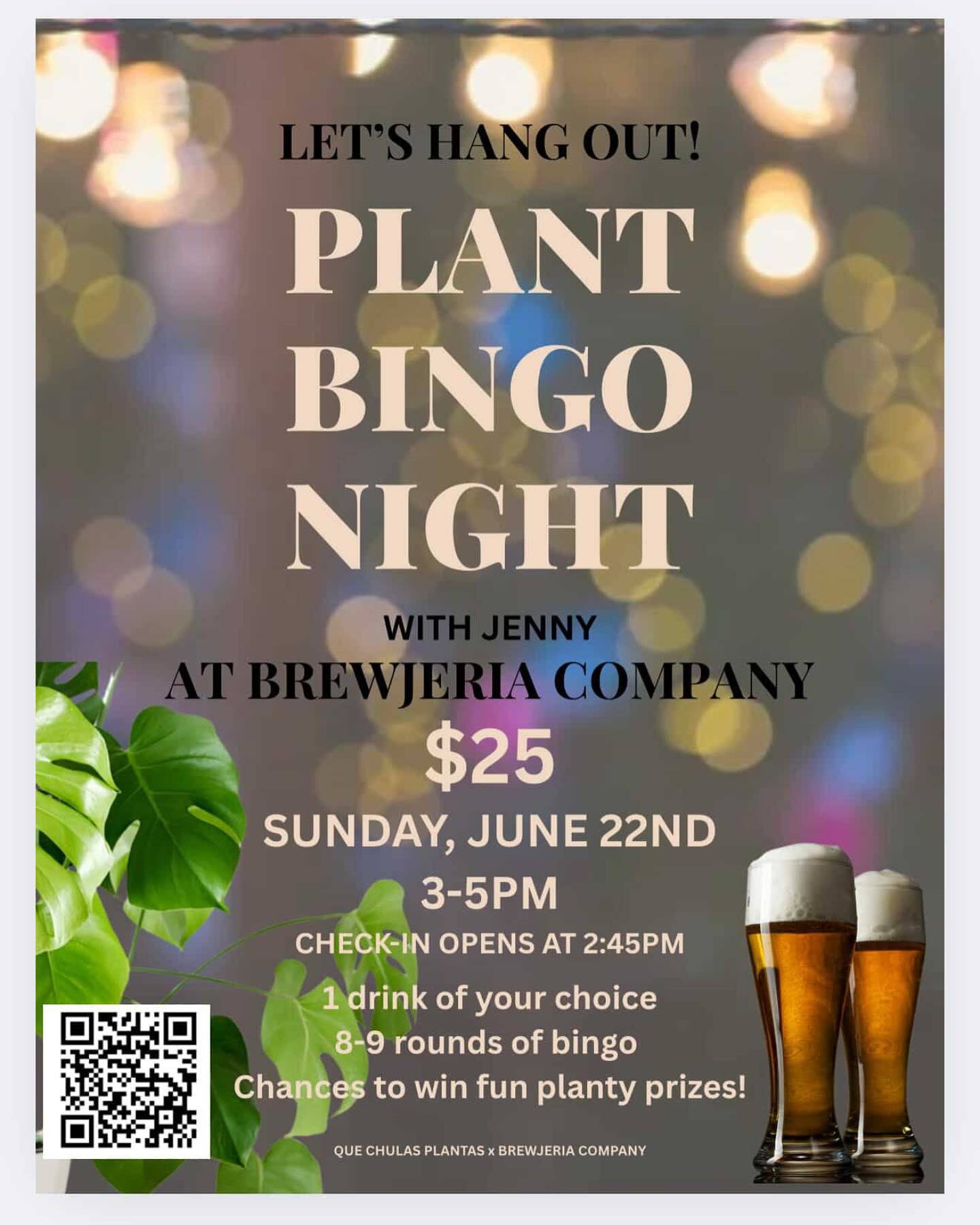 Plant Bingo Night at Brewjeria