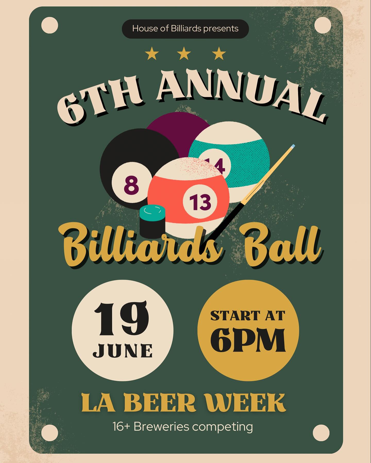 6th Annual Billiards Ball