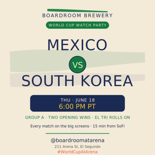 Mexico v Korea Watch Party at Boardroom Brewery