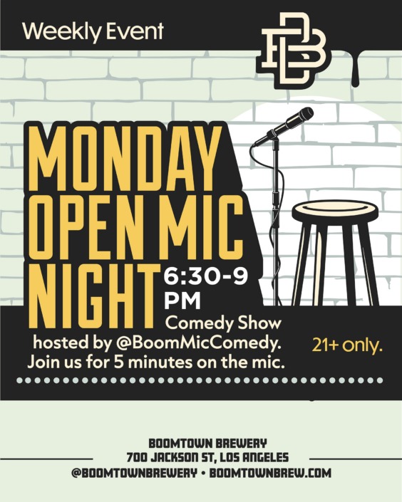 Monday Open Mic Night at Boomtown Brewery