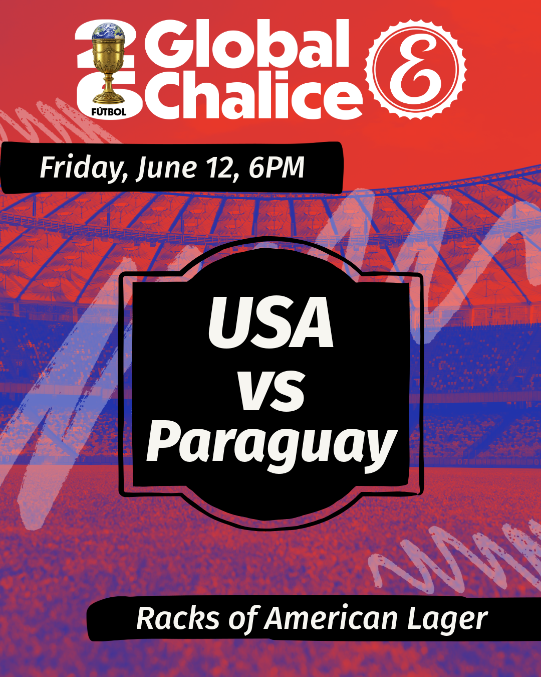 USA vs Paraguay match flyer