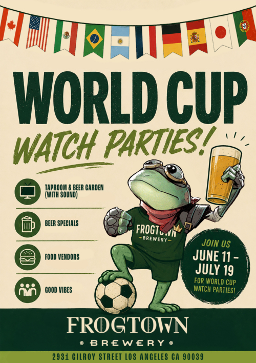World Cup Watch Parties at Frogtown Brewing