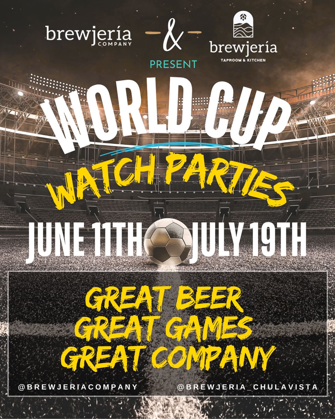 World Cup Watch Parties at Brewjeria Company