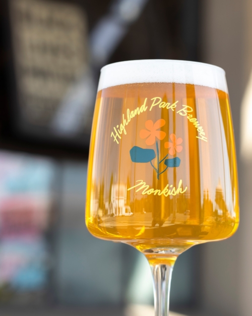Highland Park Brewery + Monkish glass with beer