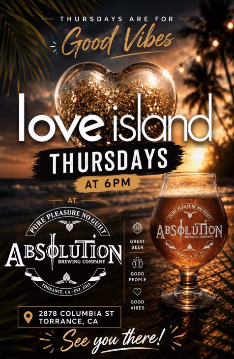 Love Island Thursdays at Absolution Brewing