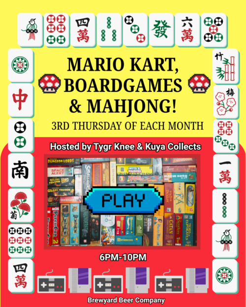 Mario Kart, Boardgames and Mahjong at Brewyard